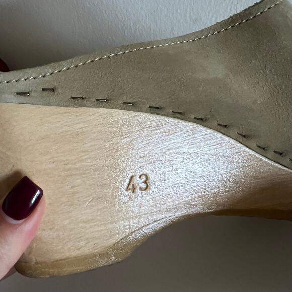 No.6 New School Clog on Wedge suede green size 43 - Picture 8 of 9